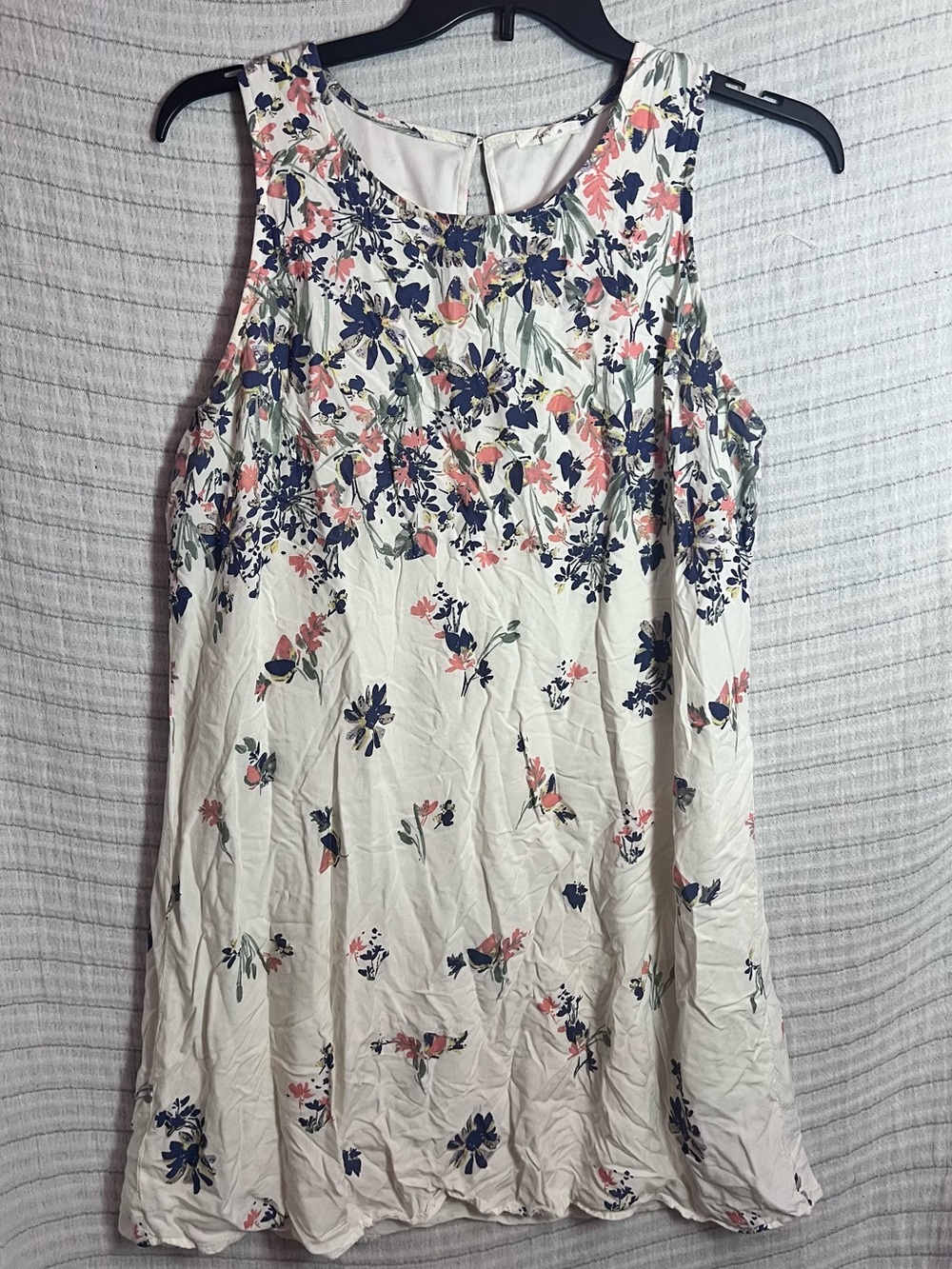 Maurices White Mini Dress with Navy and Pink Floral Print